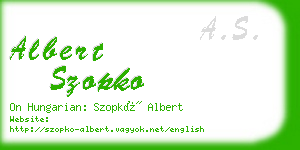 albert szopko business card